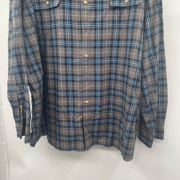 ALESBURY Men's Plaid Button Up Shirt Long Sleeve Gray/Multi Size 3XL - Picture 3 of 9